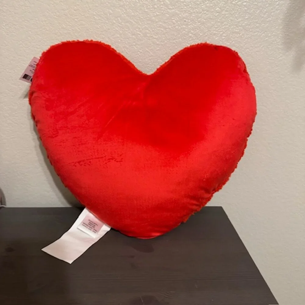 NWT Holiday Home Valentine's Day Tri-Color Red, Pink, and White Heart Pillow